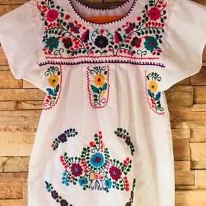 Traditional Mexican Embroidered  Dress